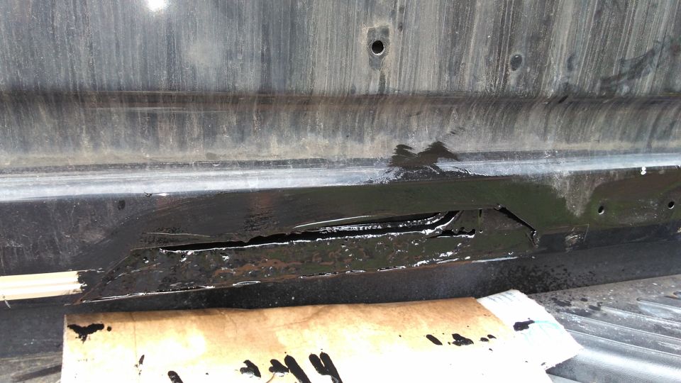 One of my three attempts at prepping the tailgate.