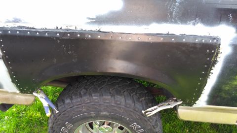 1996 Ford Bronco - Finally putting on the quarter replacement panels! My parents and neighbors were very happy for these to finally go on. I used the Eastwood…