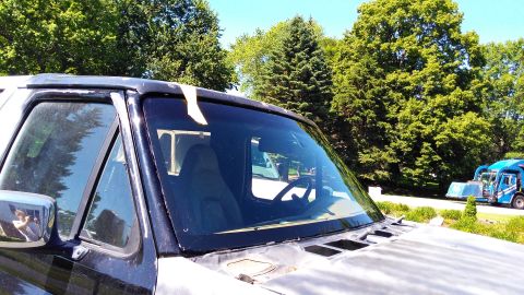 1996 Ford Bronco - Got my very very cracked windshield replaced. Gerber was the cheapest option, at *pnly* $200 ):