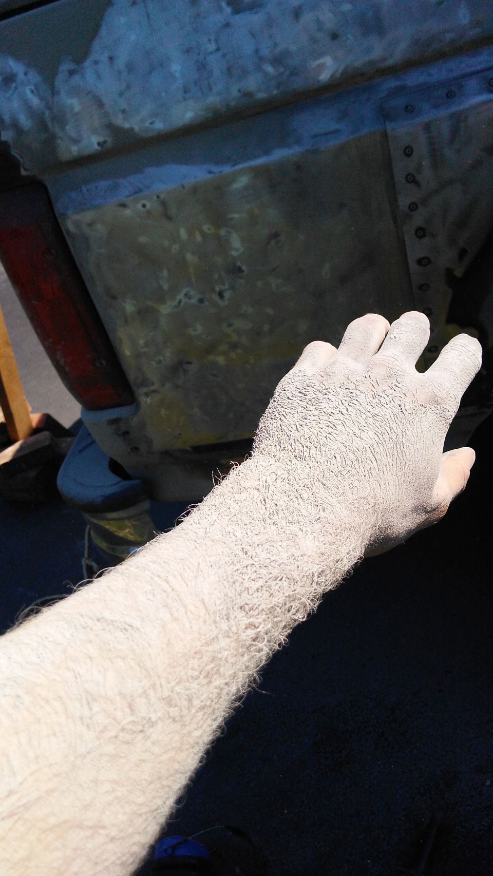 After stripping layers upon layers of bondo, I turned into a yeti.