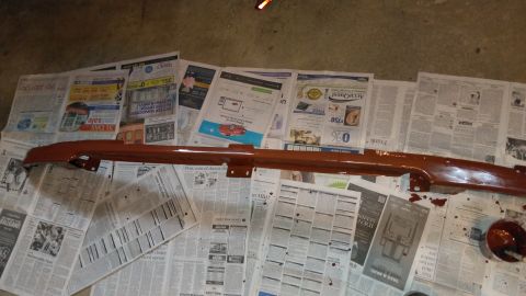 1996 Ford Bronco - Replacement rock guard panel being primed.