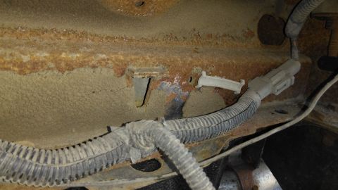 1996 Ford Bronco - So much dirt caked on the inside of the bumper support that rust couldn't even reach it. Don't worry it got painted.