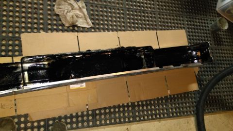 1996 Ford Bronco - Inside of the bumper painted after phosphoric acid treatment.