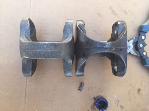 1978 Ford Bronco - New H Yoke on the left (part number Moog 647), old H yoke on the right.