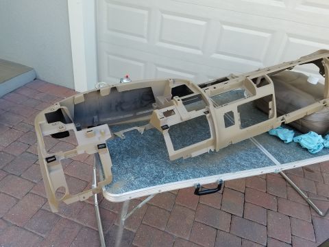 1994 Ford Bronco - Dashboard frame removed for repair, possibly from a 1994 Ford Bronco.