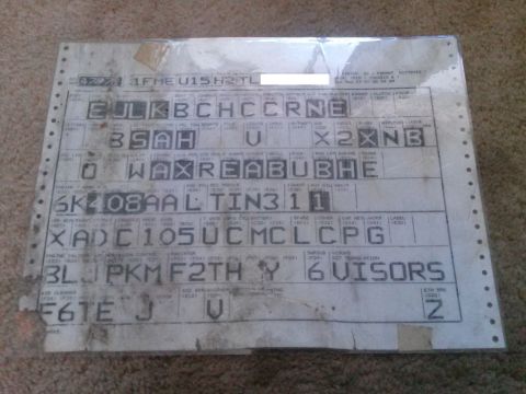 1996 Ford Bronco - This document appears to be a vehicle registration or build sheet, not an interior photo.