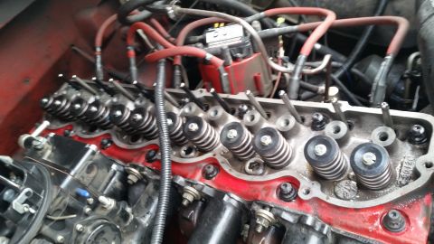 1981 Ford Bronco - Engine components, specifically the valve train, are shown in this close-up view.