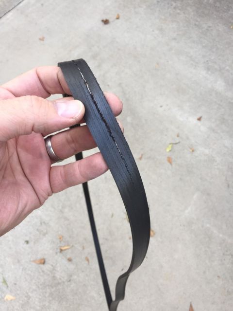 1988 Ford Bronco - Serpentine belt shows significant cracking, indicating it needs replacement.