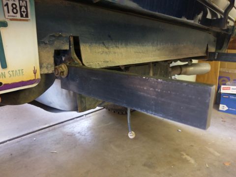 1988 Ford Bronco - Custom trailer hitch attached to the rear bumper assembly of a vehicle.