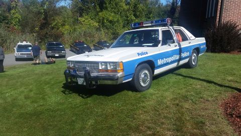 1991 Ford LTD Crown Victoria - This 1991 Ford Crown Victoria police car is part of a collection of vehicles on display.