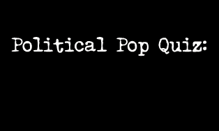 1988 Ford Bronco - A black screen displays the text 'Political Pop Quiz:' in white, indicating a quiz or trivia related to politics.