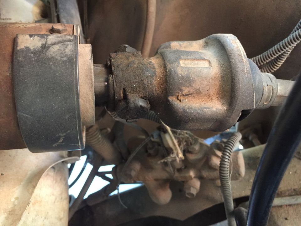 close-up of driveshaft and u-joint assembly