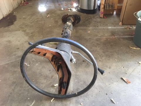 1986 Ford Bronco - This steering column and wheel assembly appears to be a removed part, not a complete vehicle.