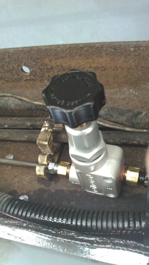1990 Ford F-250 - i added a Wilwood 260-8419 brake proportioning valve. along the frame on the brake line. this is used to adjust the brake pressure on the r…