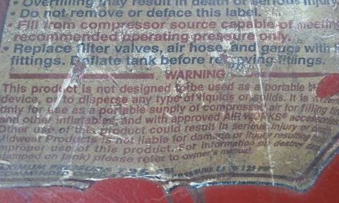 1995 Ford Bronco - This label contains important warnings and operating instructions for a product.