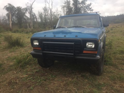 1979 Ford Bronco - A blue 1978 Ford Bronco is shown from the front in an outdoor setting.