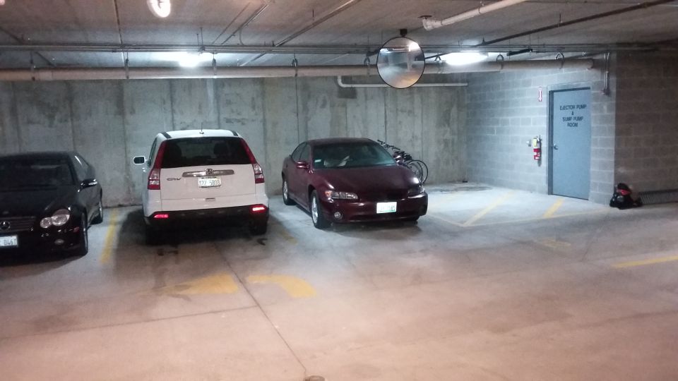 2000 Pontiac Grand Prix in a parking garage.