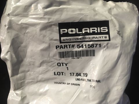 2010 Dodge Challenger - Packaging for a Polaris engineered part, part number 5415871, identified as a fuel line to rail.