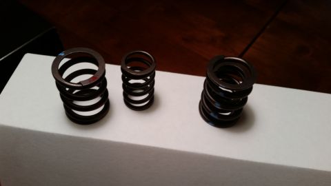 1981 Ford Bronco - Three valve springs are displayed on a white surface, with a watermark for SuperMotors.net visible.