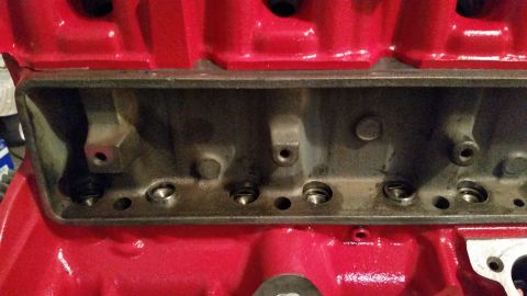 1981 Ford Bronco - Engine cylinder head detail, showing valve seats and mounting points.