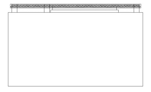 1994 Ford Bronco - Engineering line drawing of an enclosure profile with a perforated edge detail, no dimensions shown.