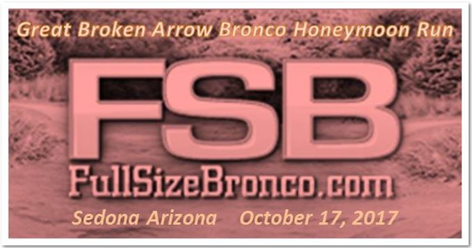 Graphic advertisement for the Great Broken Arrow Bronco Honeymoon Run.
