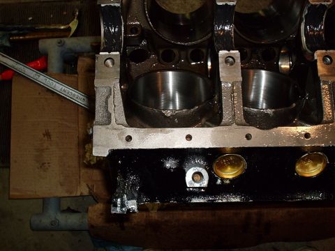 1978 Ford Bronco - This is a picture of a HO 5.0 block that has been bored 30 over, What the picture is showing is the notches that I made to permit enough cl…