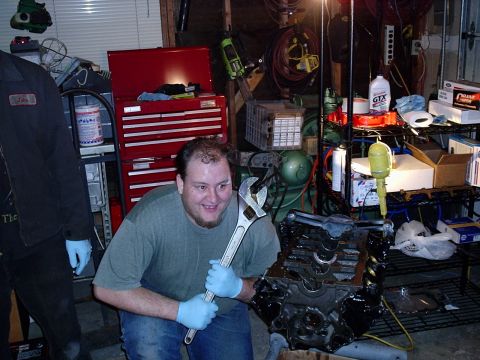 1978 Ford Bronco - This is my oldest friend Adam, been friend since the fifth grade. As you can see, he loves his job. Next to him is my 347, undoubtably woun…