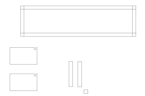 1994 Ford Bronco - Schematic build layout showing the cut panels and spacers used to construct a speaker enclosure.