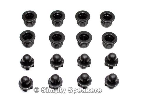 1994 Ford Bronco - A collection of black plastic automotive fasteners, including grommets and push pins, are displayed against a white background.