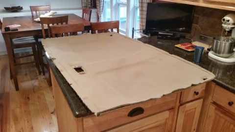 1985 Ford Bronco - The interior headliner is sagging, indicating wear and potential damage.