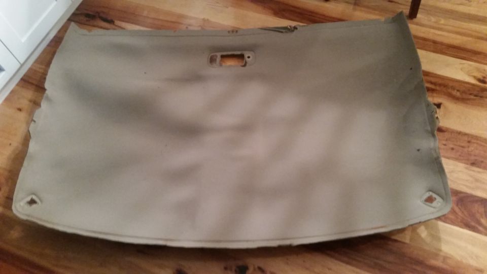 Tan headliner with rectangular light cutout