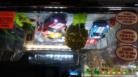 1973 Ford Mustang - This is a display of toy cars, not a real 1973 Ford Mustang.