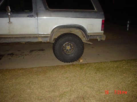 1983 Ford Bronco - new tires mounted on the back
