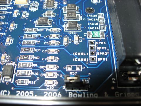 1987 Jaguar XJ6 - Circuit board with electronic components and copyright dates 2005, 2006 visible.