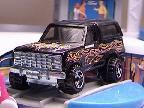 1979 Ford Bronco - This is a 1979 Ford Bronco toy with flame graphics.