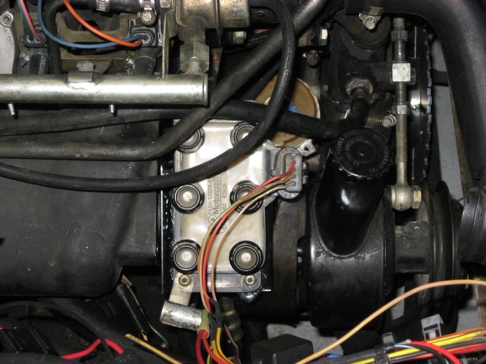 Vehicle engine bay with fuel rail and ECU
