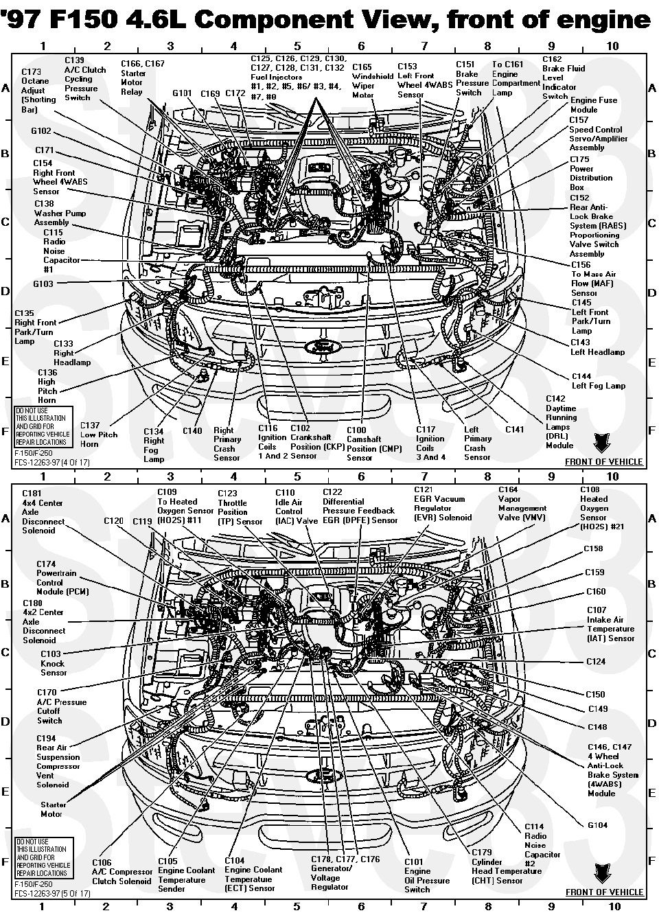 '97 F150 4.6L Component View, front of engine