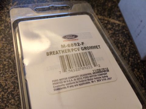 1989 Ford Bronco - This is a Ford Racing breather/PCV grommet, part number M-6892-F, packaged with a 2010 print date.
