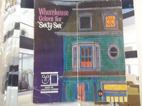 1994 Ford Bronco - Document features "Whorehouse Colors for 'Sexty Sex'" with house illustration and customer satisfaction slogan.