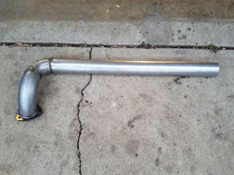 1995 Ford Bronco - Custom exhaust pipe with a flange, likely for a vehicle project.