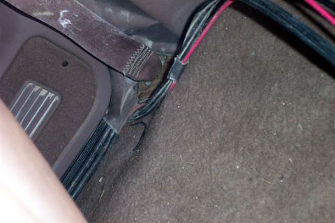 1995 Ford Bronco - wires coming out from under doorframe trim panel