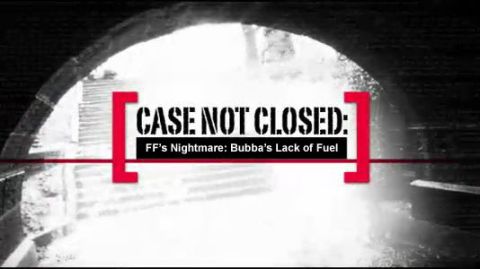 1971 Ford Ranchero - Title card from a video segment titled 'CASE NOT CLOSED: FF's Nightmare: Bubba's Lack of Fuel'.