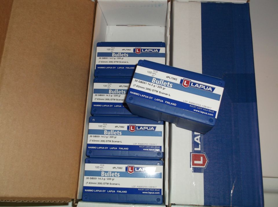 Boxes of Lapua bullets.