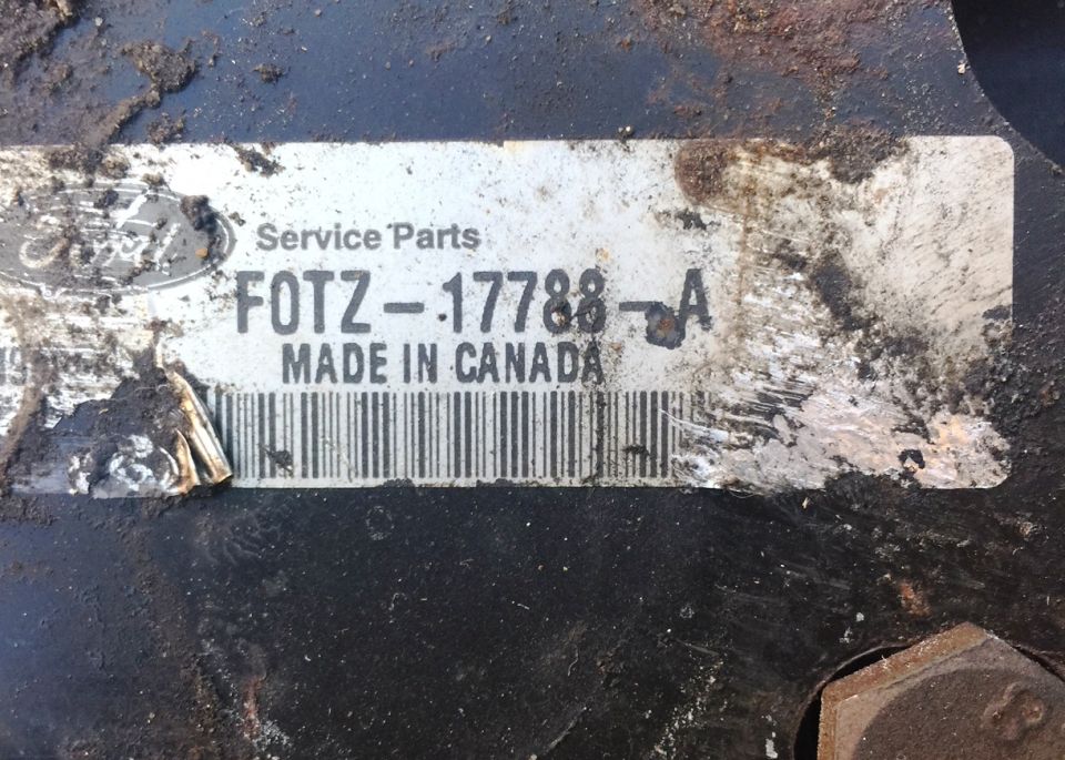 Ford service parts label with part number FOTZ-17788-A and "MADE IN CANADA"