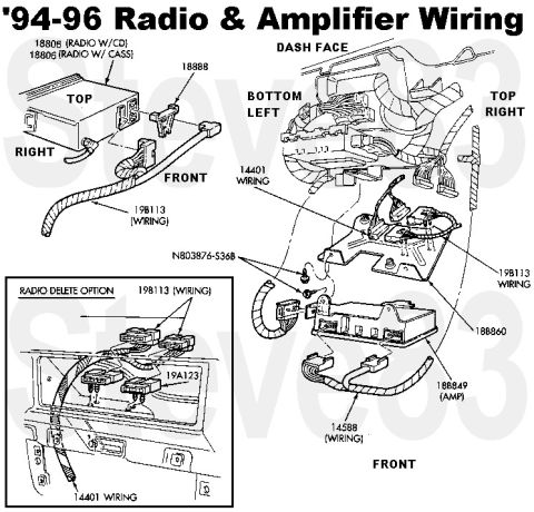 1983 Ford Bronco - '94-96 F-series/Bronco Premium Sound Radio & Amplifier Wiring Front speakers are 6.5", but some nominal 5.25" speakers fit. Rears…