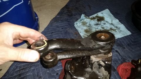 1996 Ford Bronco - In this picture the pitman arm that came on the 4-bolt steering gear is placed on top of the pitman arm that comes stock on the Bronco. As…