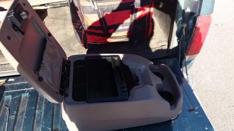 1996 Ford Bronco - Here's the stock center console I scored from the Junk yard. It was missing one cup, and the thing was ABSOLUTELY FILTHY. I cleaned it up i…