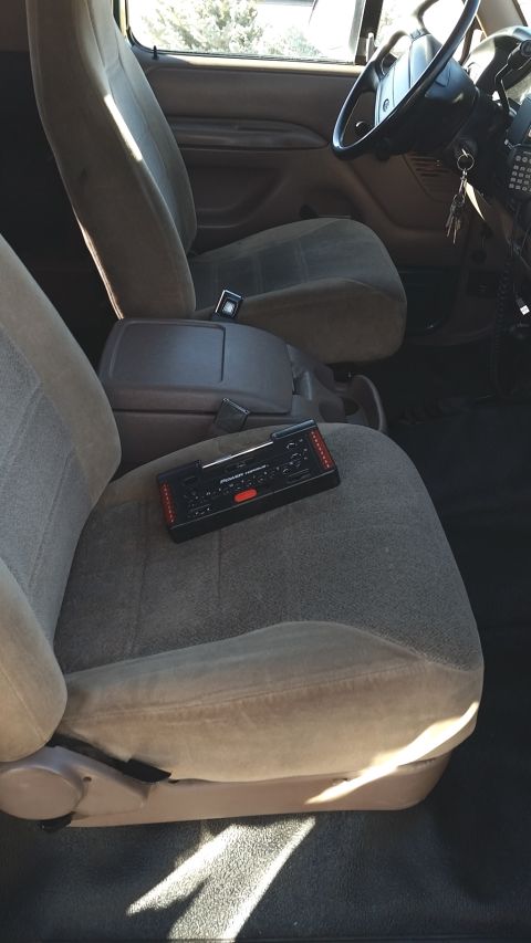 1996 Ford Bronco - Installed. The seats are from a 1999 explorer--direct bolt in.