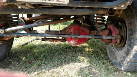 1989 Ford Bronco - bent the heck out of that hydro ram!